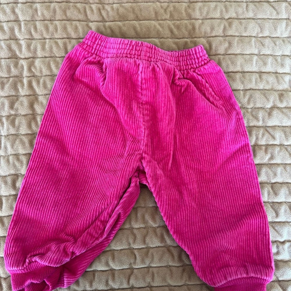 Vintage 90s Vibrant Hot Pink Corduroy Toddler Pants